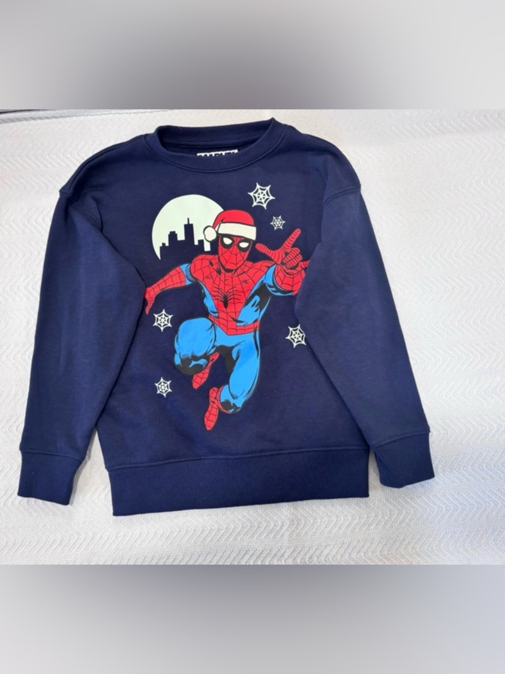 Marvel Dark Blue Spider-Man Holiday Kids Sweater
